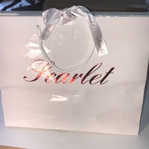 Beautiful White/Red Scarlet Gift Bag from Reims, France